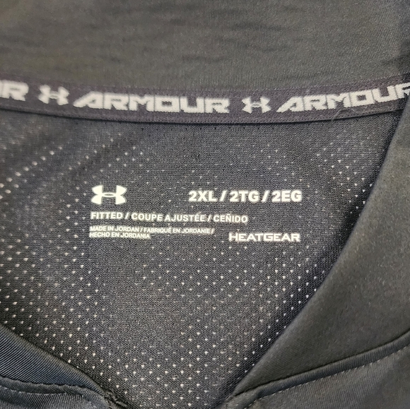 Under Armour Men's Black Long Sleeve Quarter-Zip Front Shirt Side Vents, sz 2XL - Picture 2 of 14